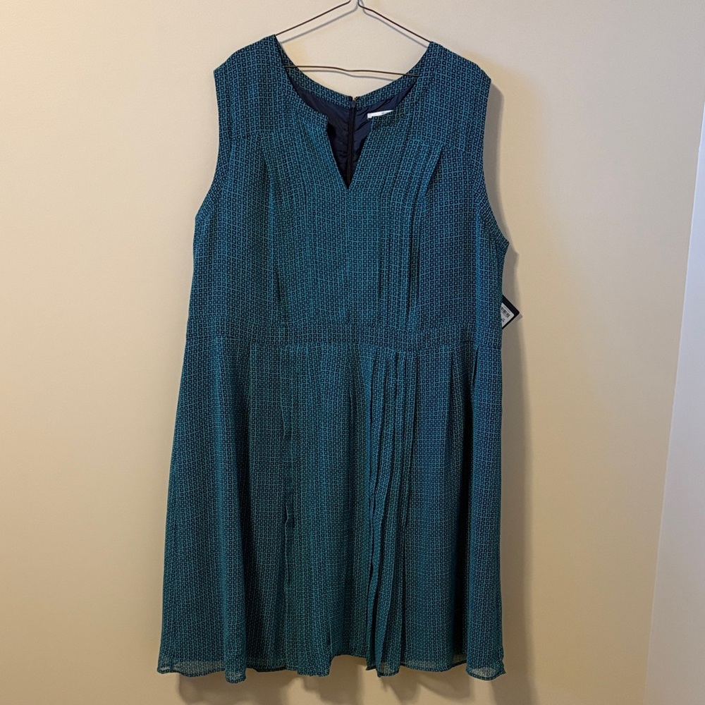 Halogen Teal Textured Mini Dress